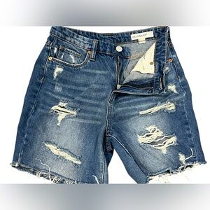 Blank NYC Distressed Blue Denim Shorts Size 26 / 2 or 4/ Small